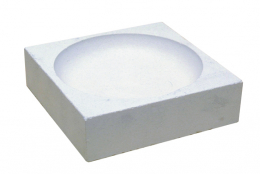 Square refractory crucible for direct flames - 50 x 50 x 21 mm